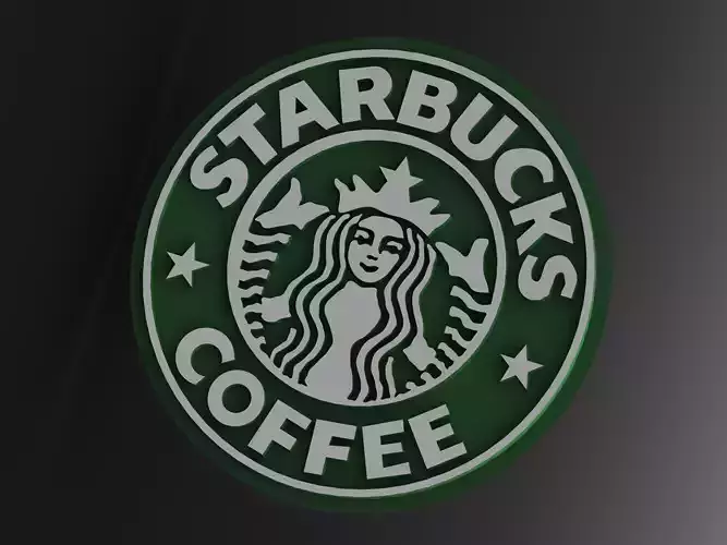 Starbucks Coffee Logo Surface Modeling