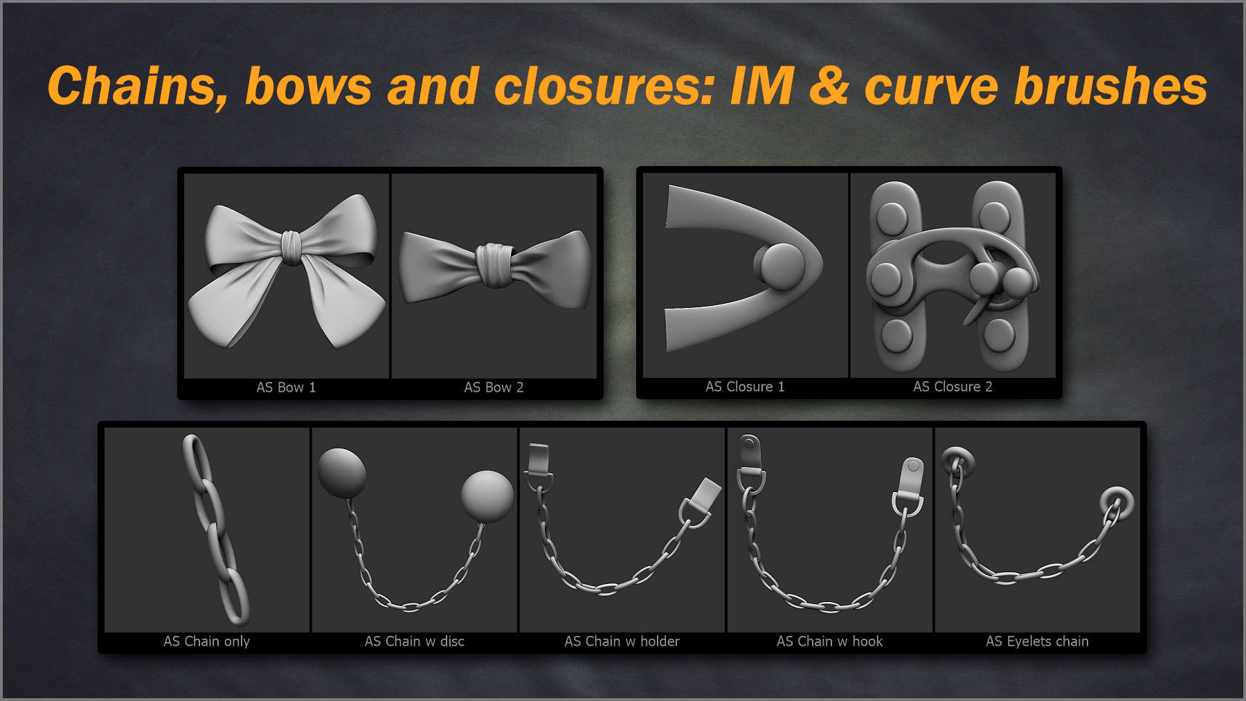 Corset Maker ZBrush brushes and Basemeshes 3D model_5