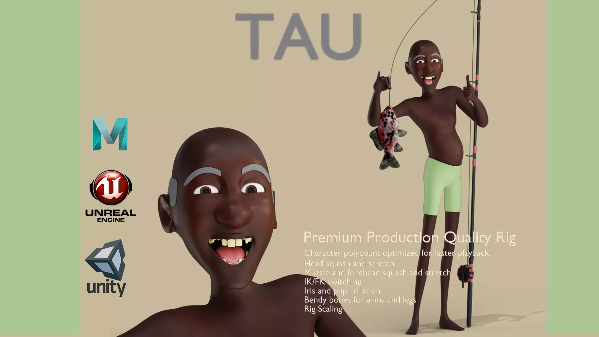 TAU RIG MAYA VERSION Low-poly 3D model