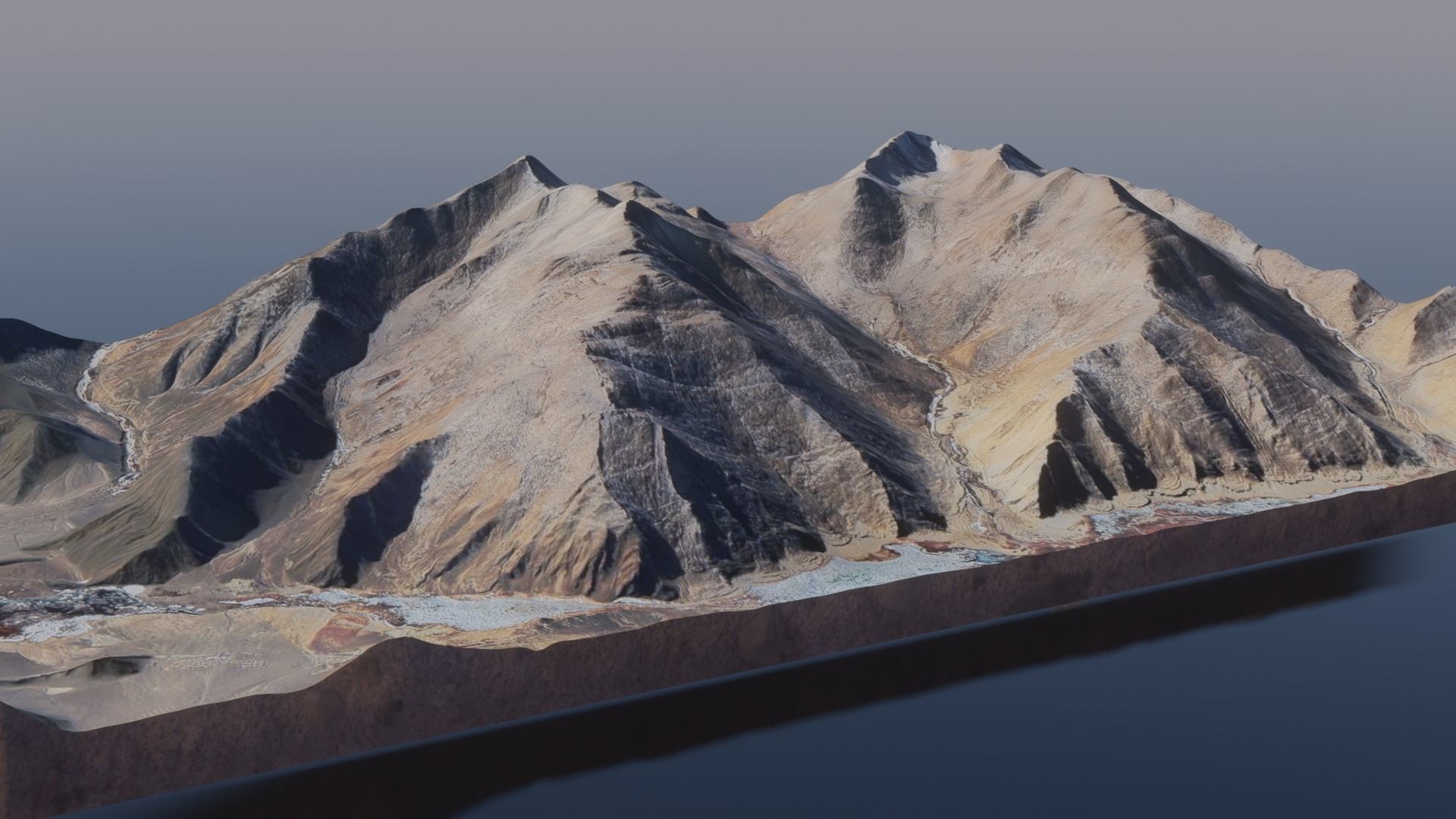 Desert Terrain Model- Endless Adventures mountain in middle o... Free low-poly 3D model_1