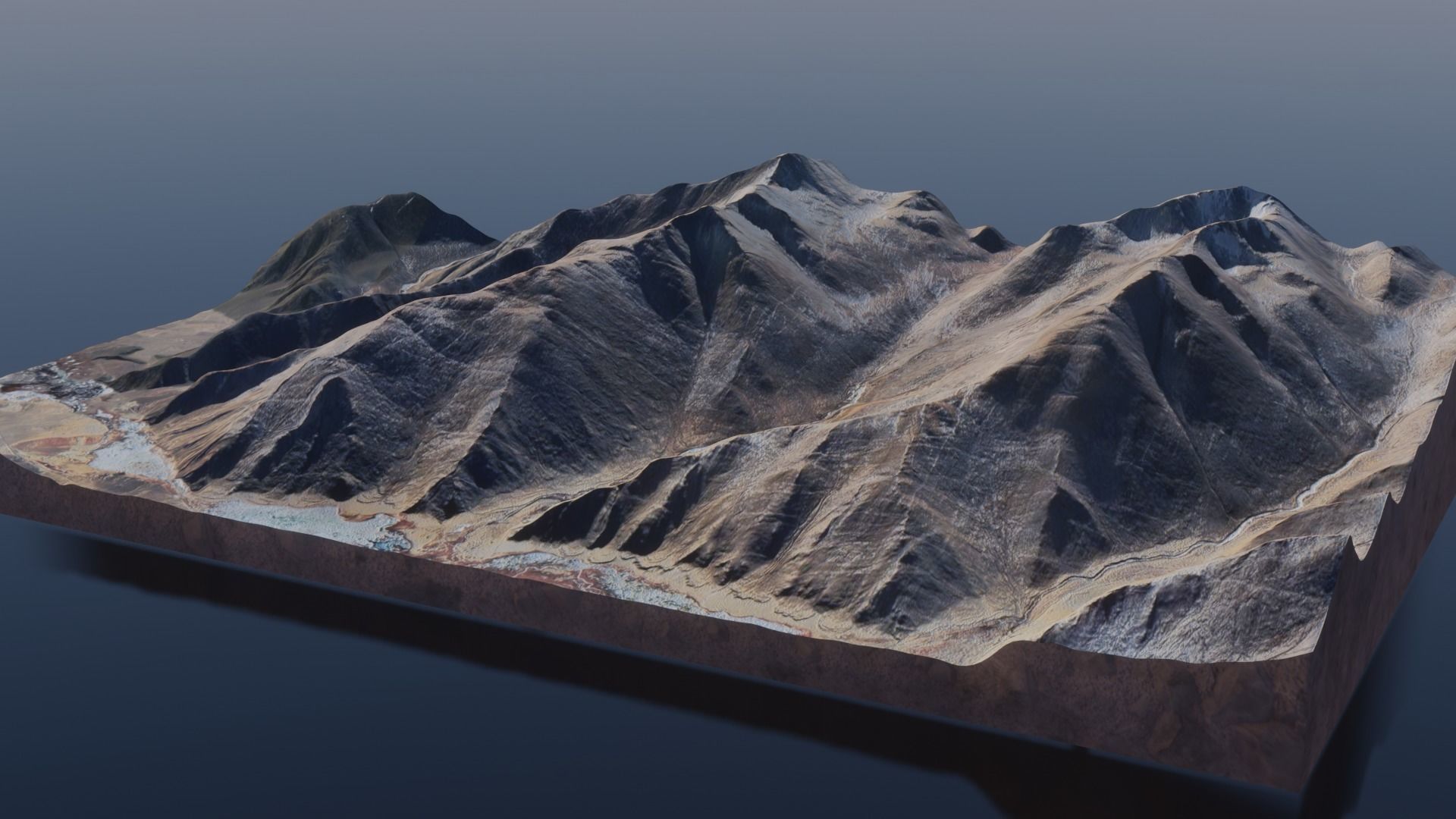 Desert Terrain Model- Endless Adventures mountain in middle o... Free low-poly 3D model_2