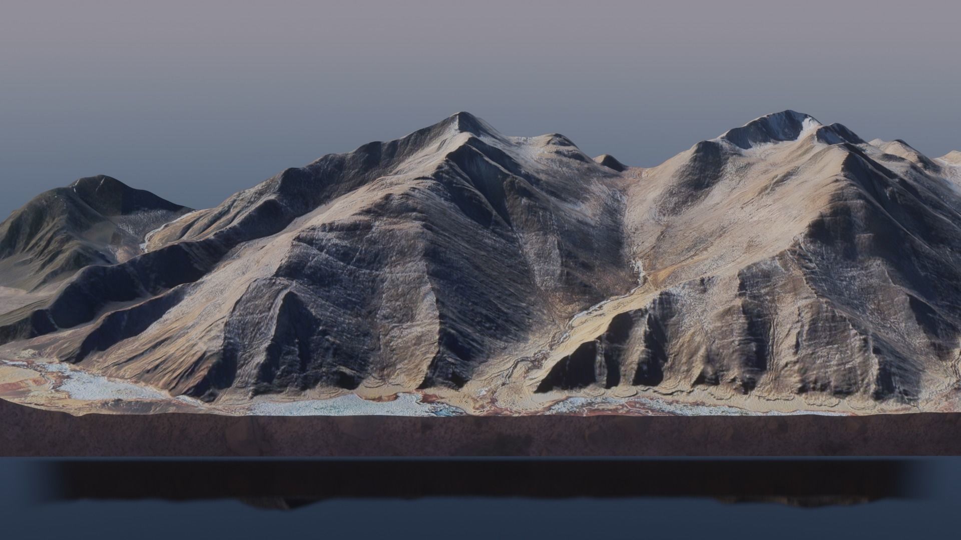 Desert Terrain Model- Endless Adventures mountain in middle o... Free low-poly 3D model_3