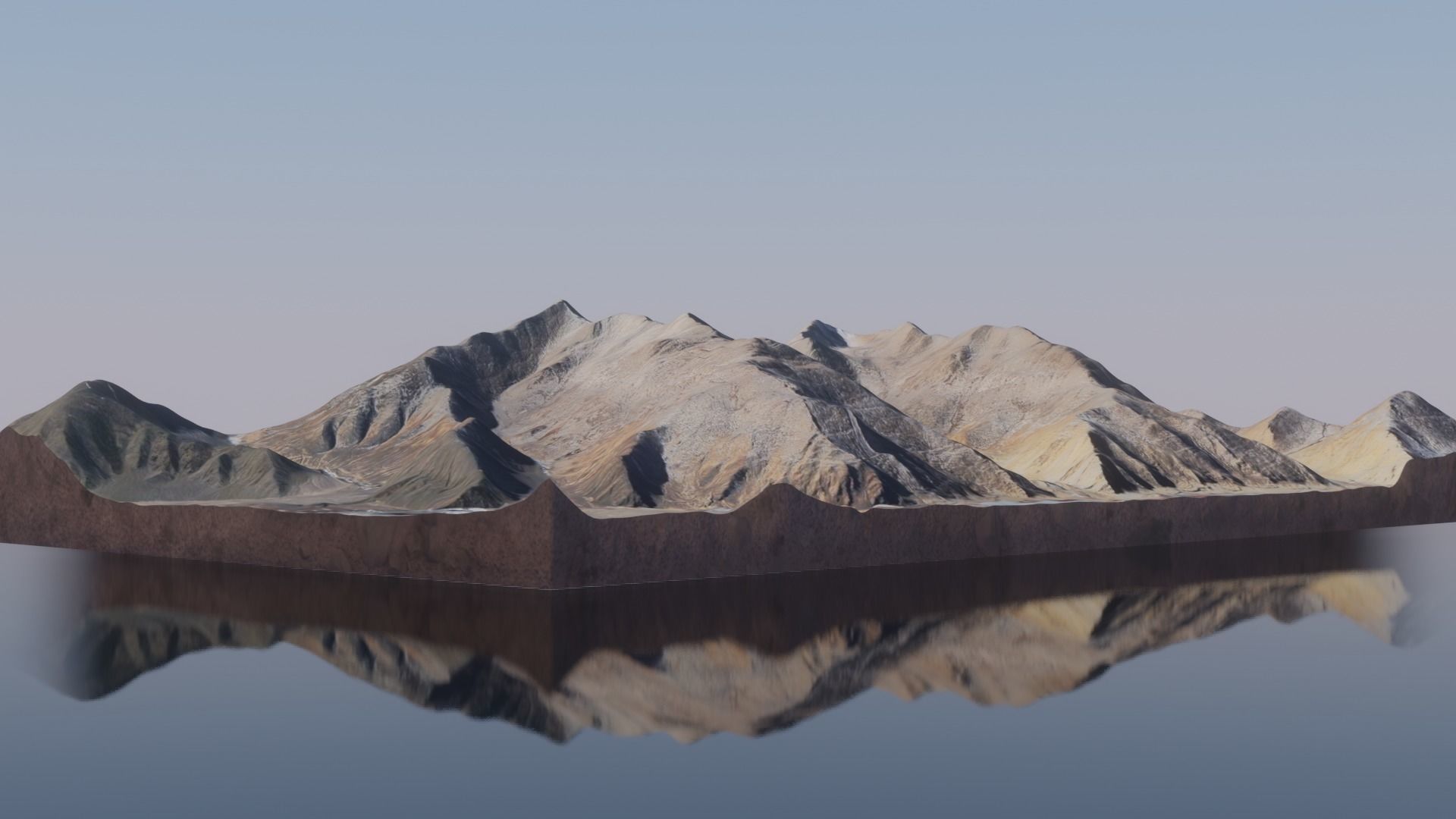 Desert Terrain Model- Endless Adventures mountain in middle o... Free low-poly 3D model_5