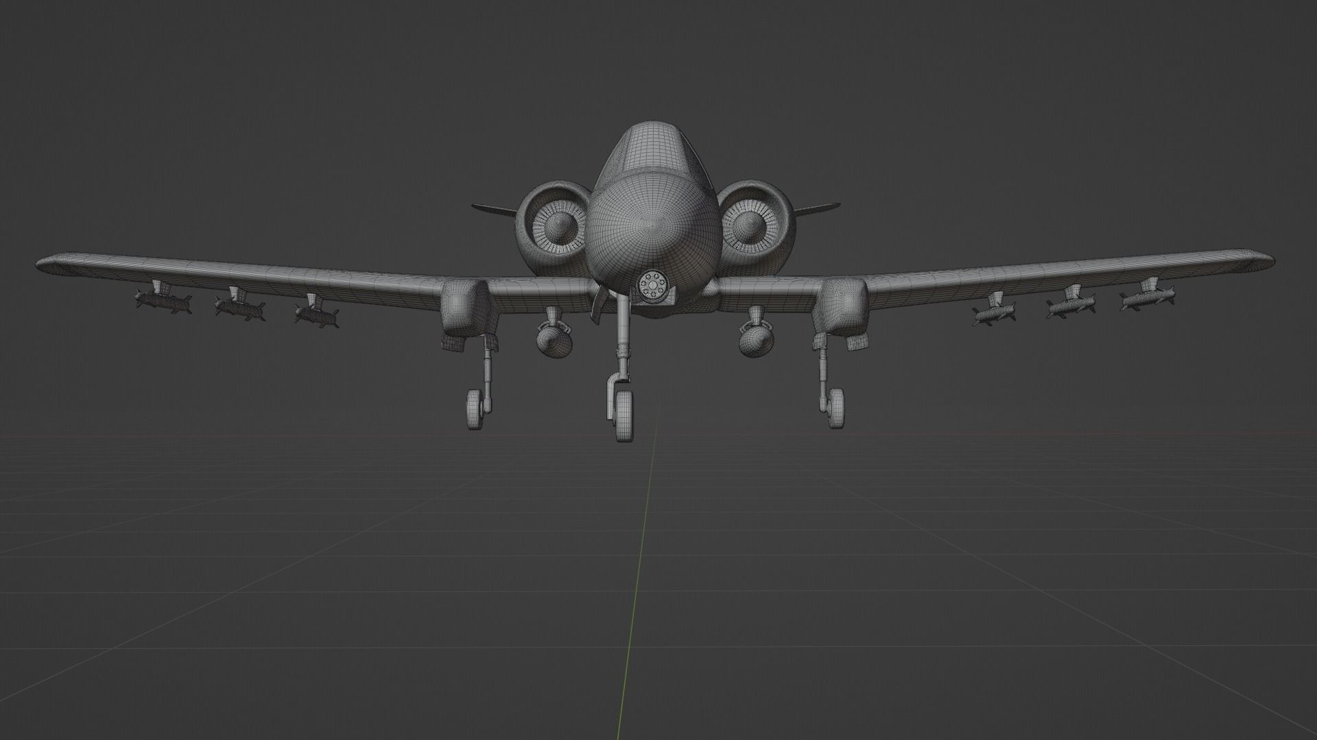 A 10 Thunderbolt Attack Plane 3D model_19