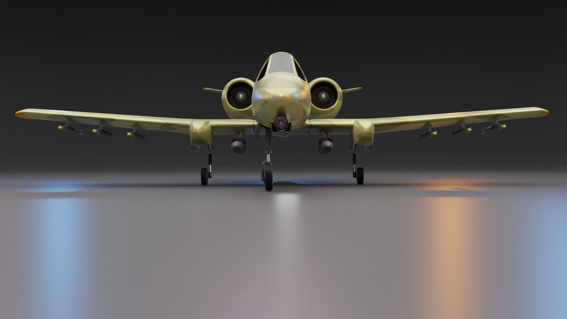 A 10 Thunderbolt Attack Plane 3D model_6
