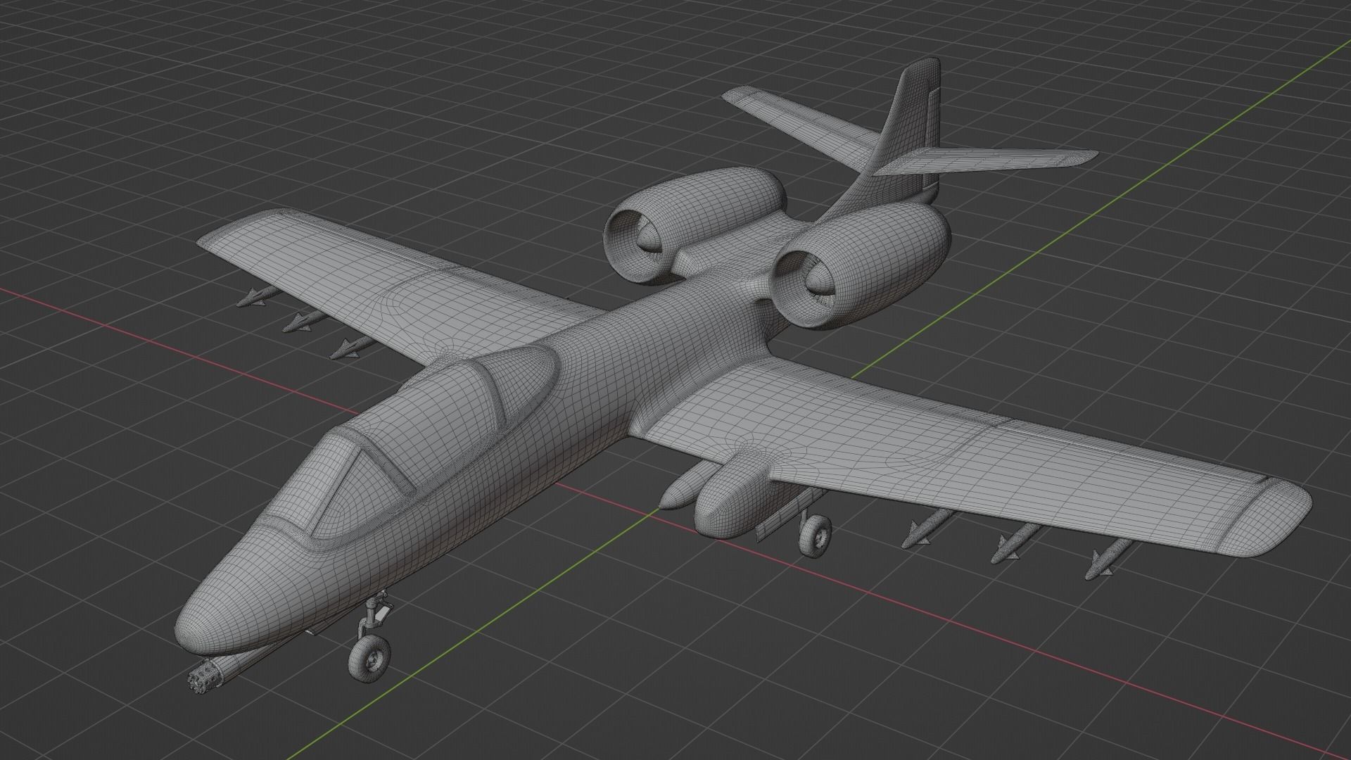 A 10 Thunderbolt Attack Plane 3D model_22