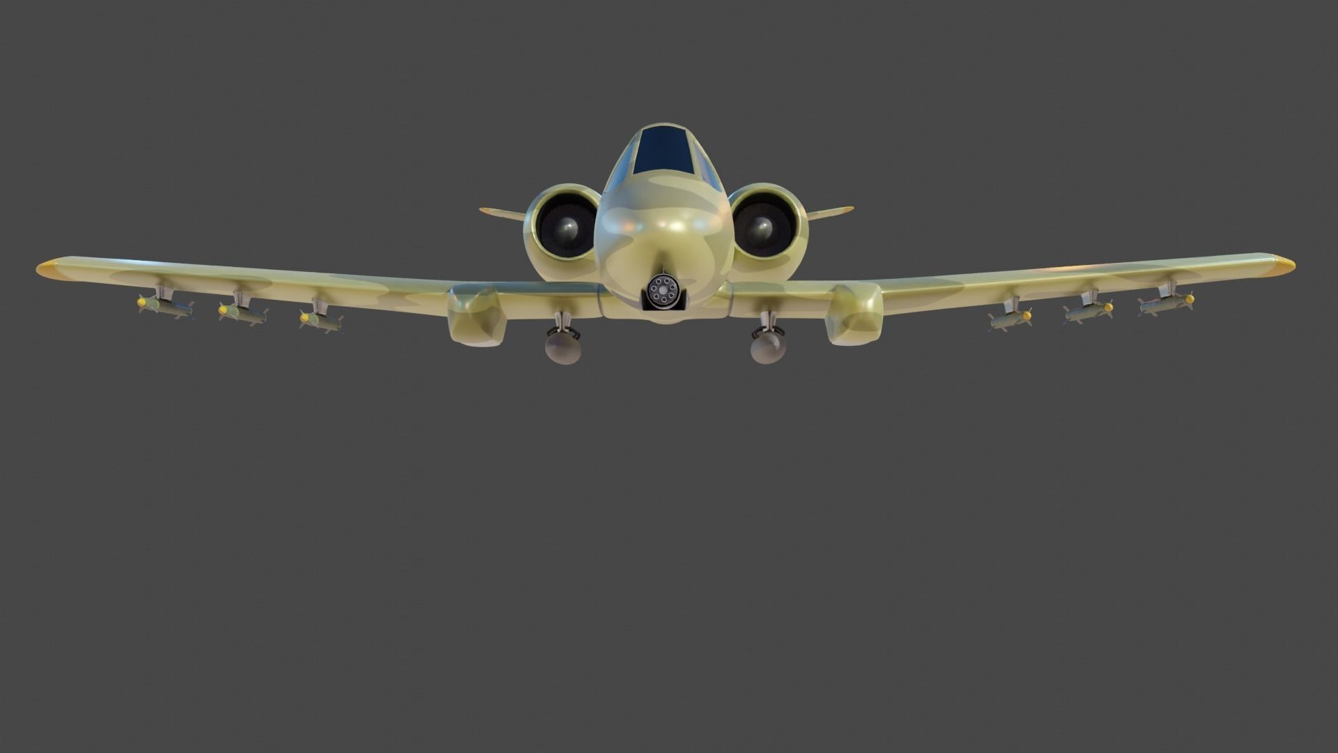 A 10 Thunderbolt Attack Plane 3D model_13