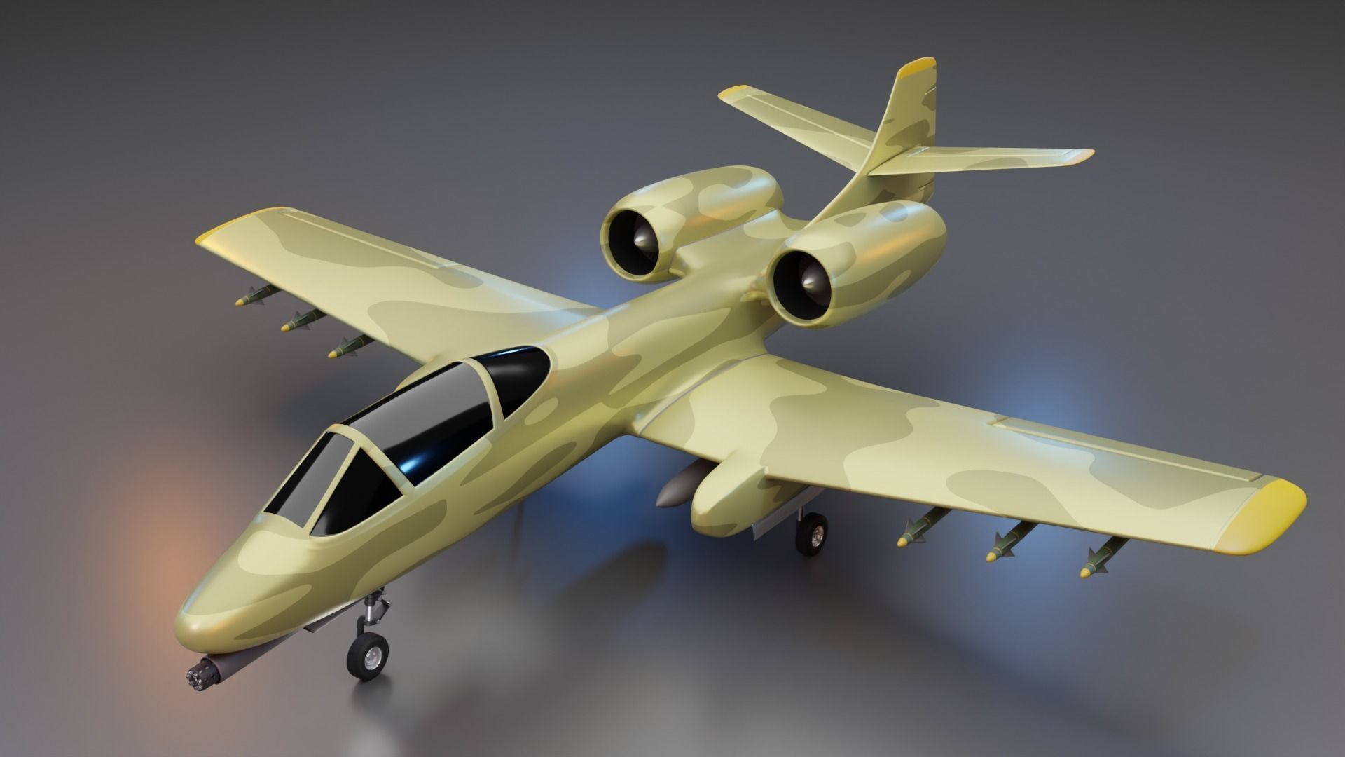 A 10 Thunderbolt Attack Plane 3D model_16