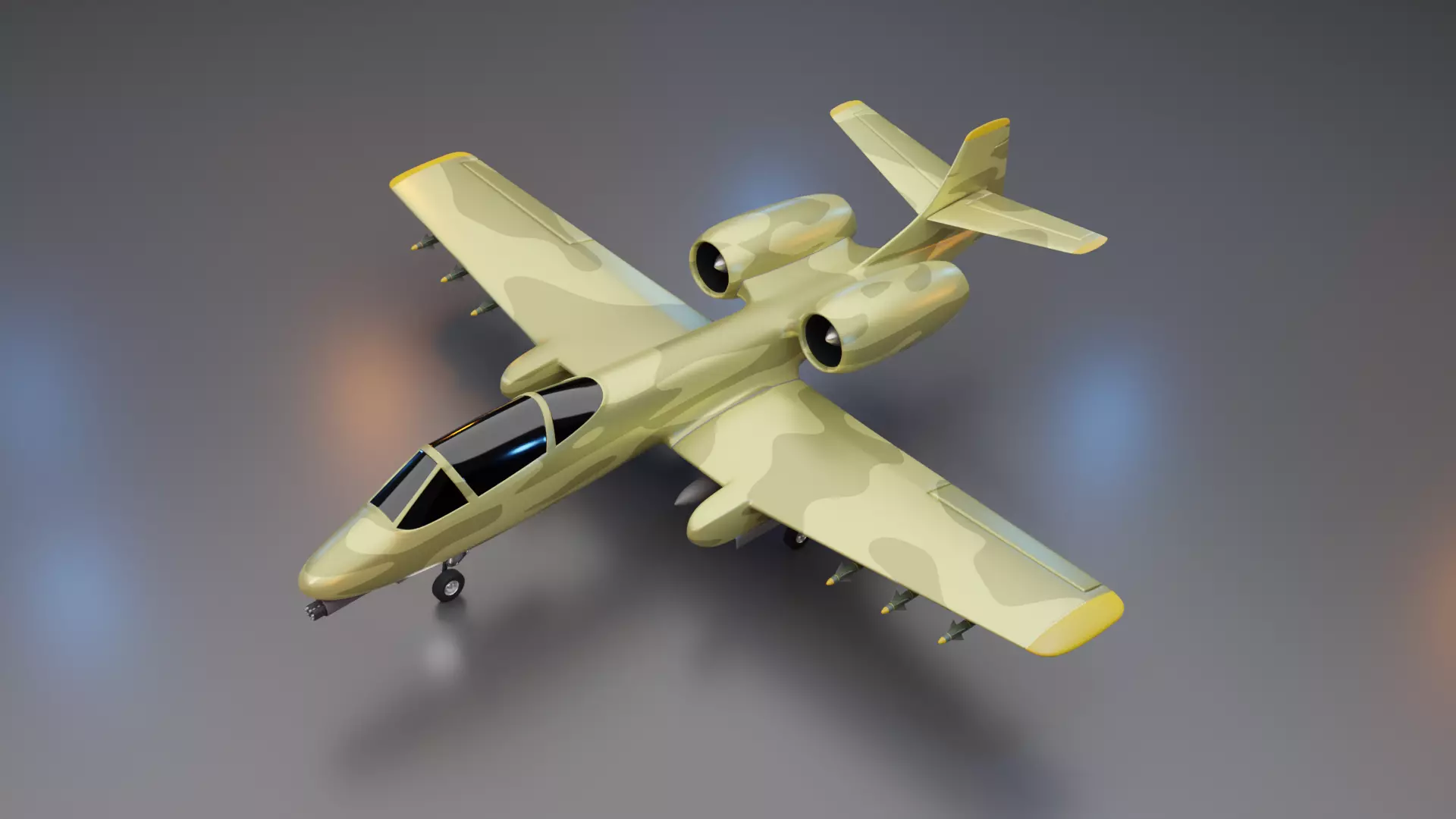 A 10 Thunderbolt Attack Plane 3D model_0