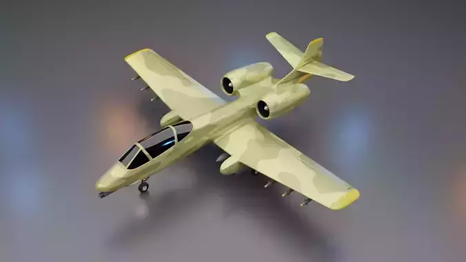 A 10 Thunderbolt Attack Plane 3D model