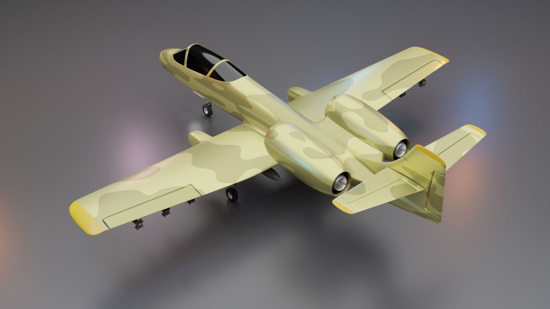 A 10 Thunderbolt Attack Plane 3D model_3