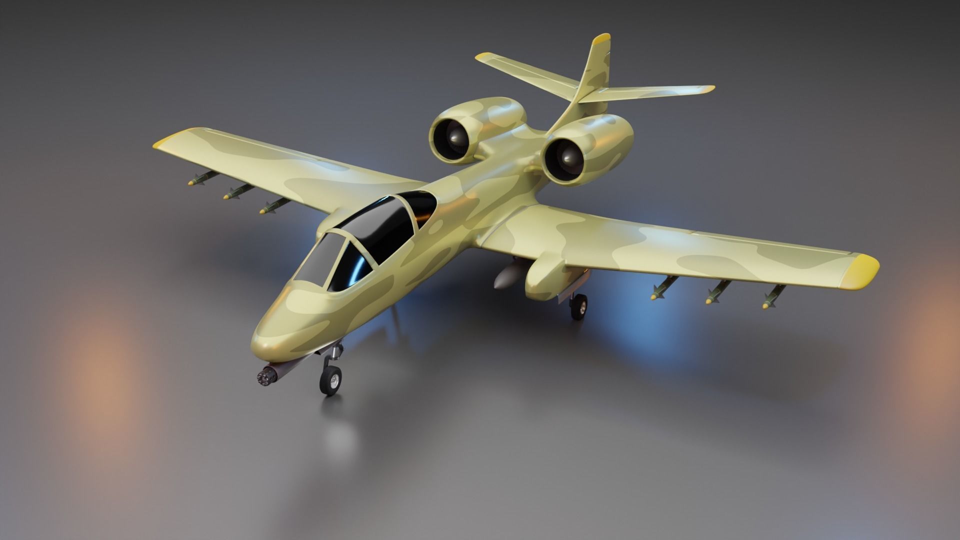 A 10 Thunderbolt Attack Plane 3D model_5