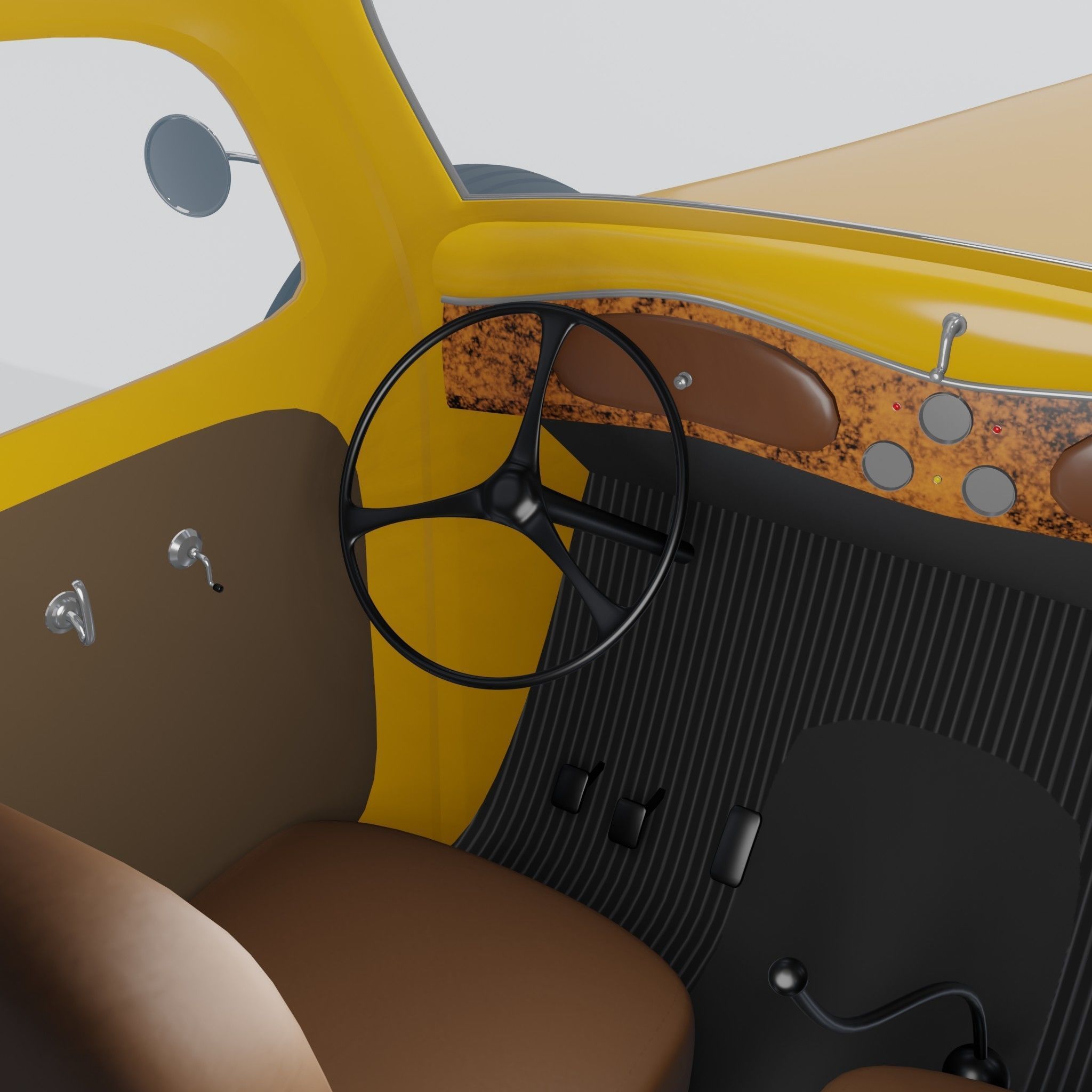 3D Dodge Sedan Taxi 3D model_4