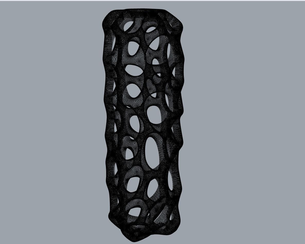 Voronoi Rectangular Pendant Necklace 3D print model_5