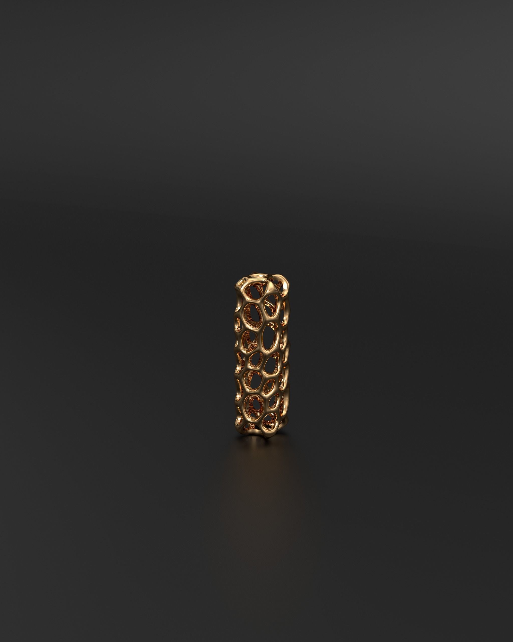 Voronoi Rectangular Pendant Necklace 3D print model_2