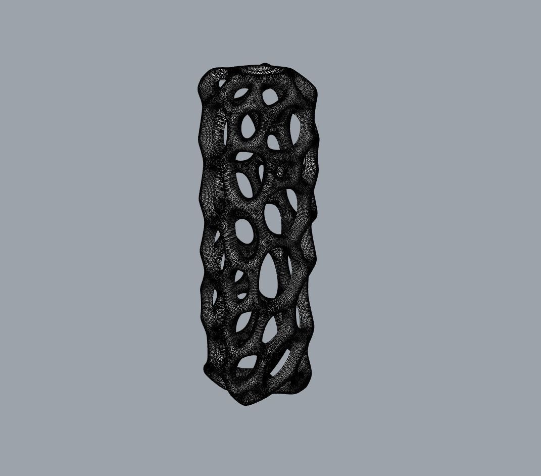 Voronoi Rectangular Pendant Necklace 3D print model_4
