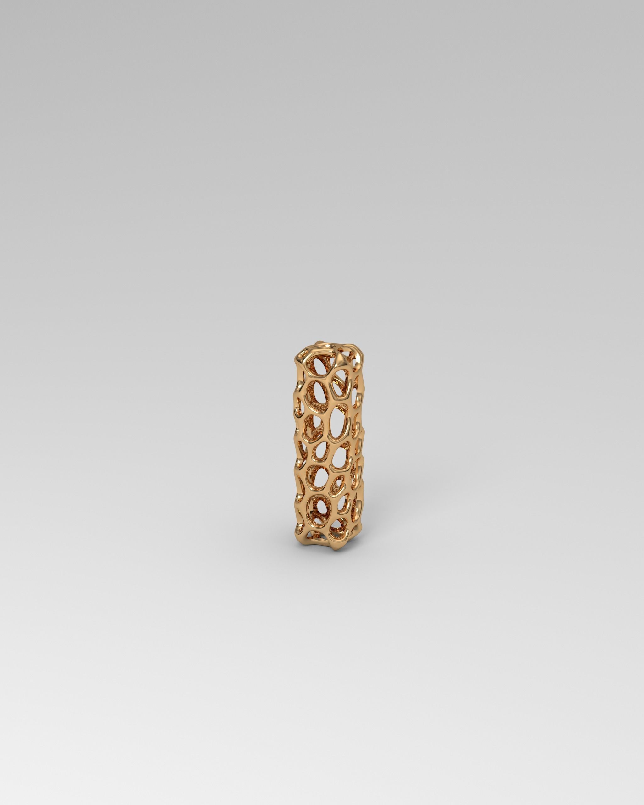 Voronoi Rectangular Pendant Necklace 3D print model_1