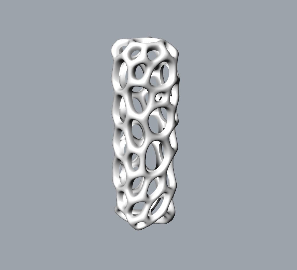 Voronoi Rectangular Pendant Necklace 3D print model_3