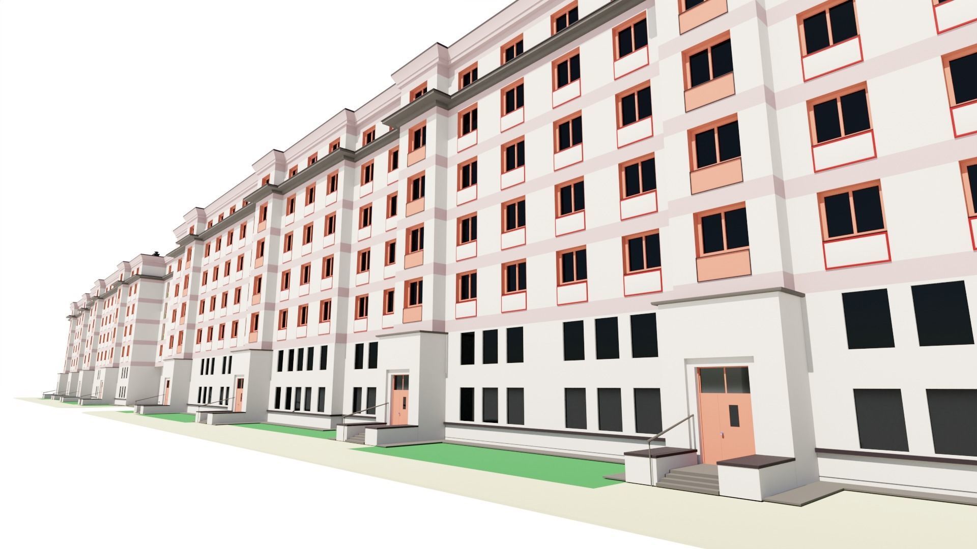 Eastern European Building 009 Low-poly 3D model_8