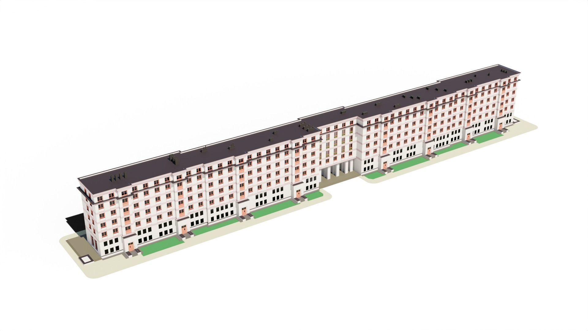 Eastern European Building 009 Low-poly 3D model_18