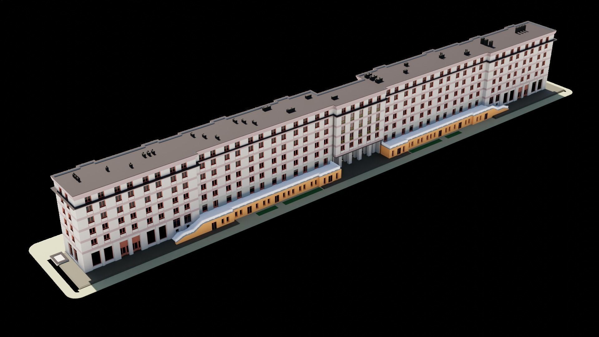 Eastern European Building 009 Low-poly 3D model_22