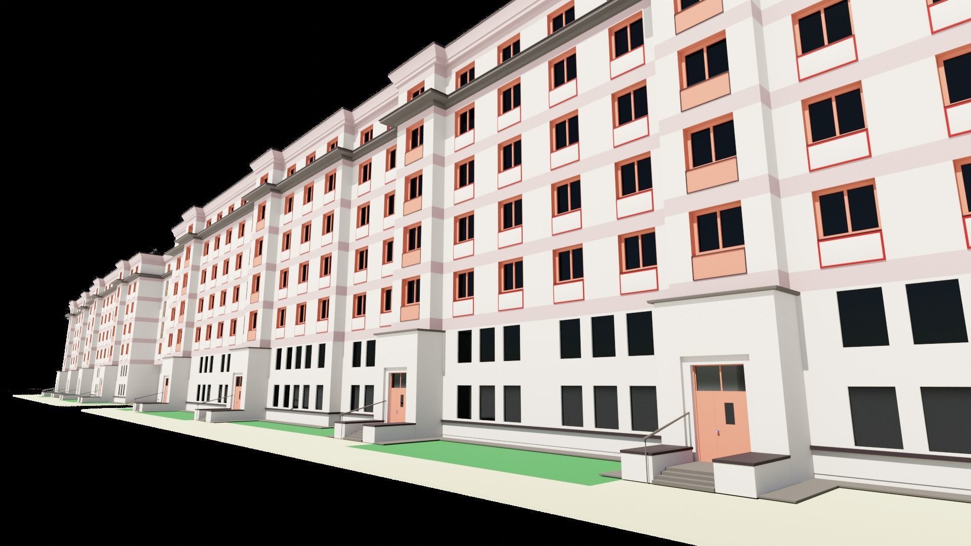 Eastern European Building 009 Low-poly 3D model_28