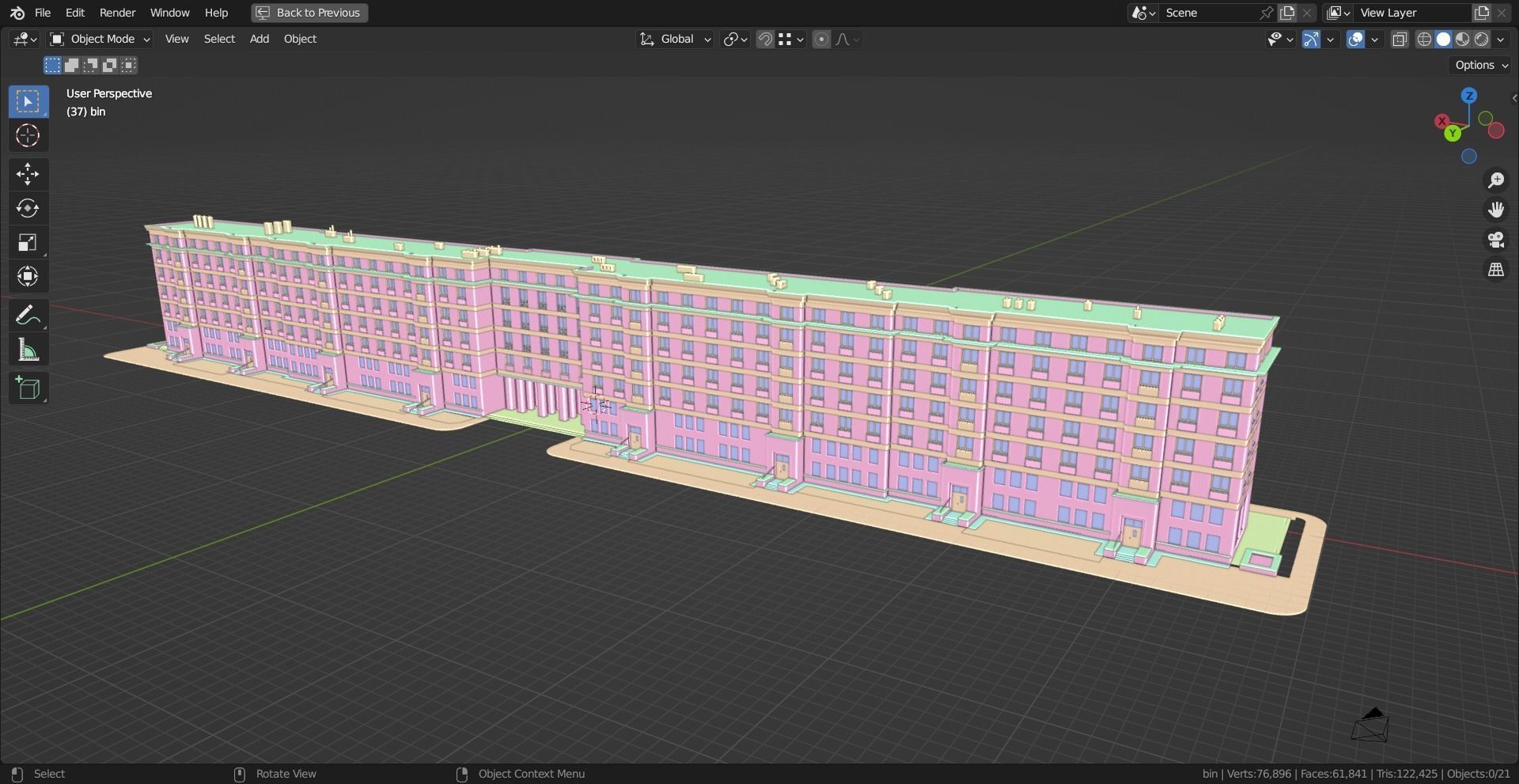 Eastern European Building 009 Low-poly 3D model_13