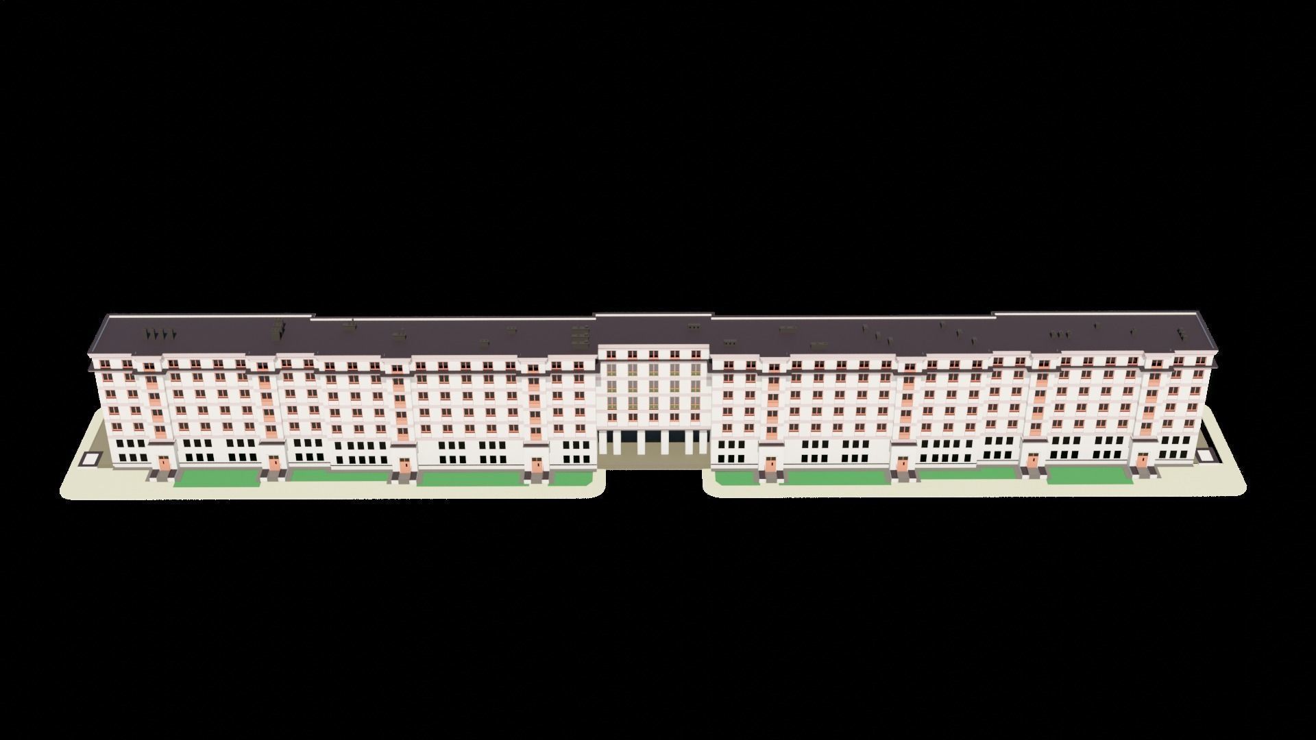 Eastern European Building 009 Low-poly 3D model_19