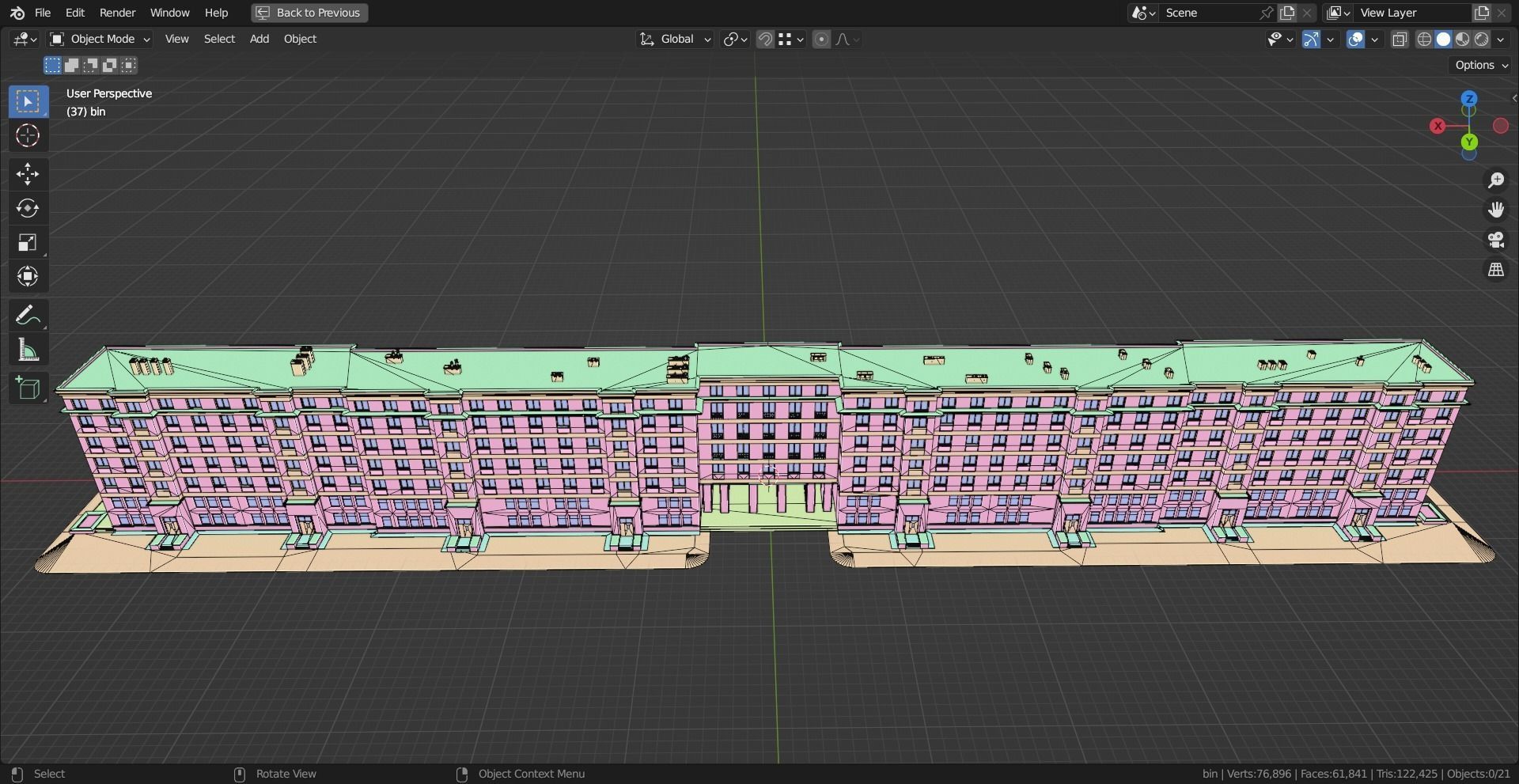 Eastern European Building 009 Low-poly 3D model_7