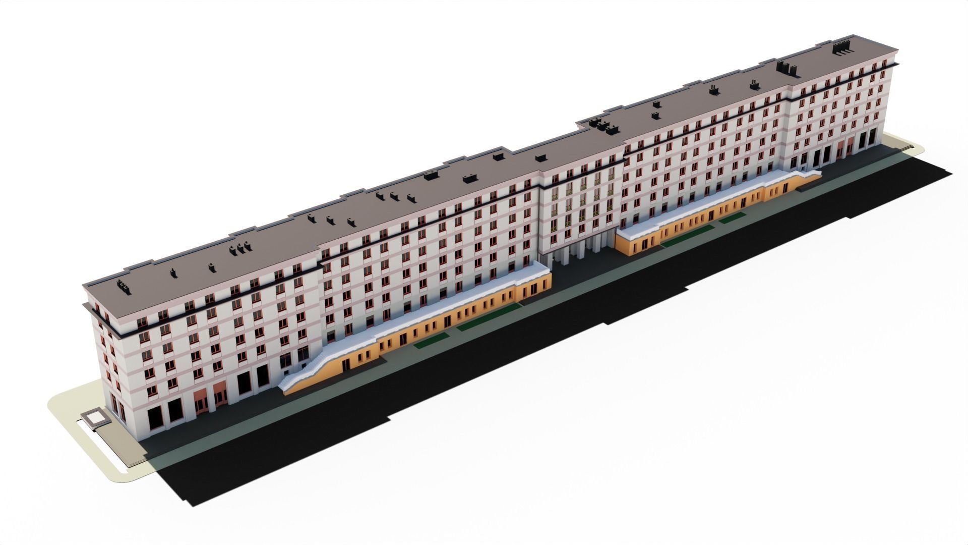 Eastern European Building 009 Low-poly 3D model_4