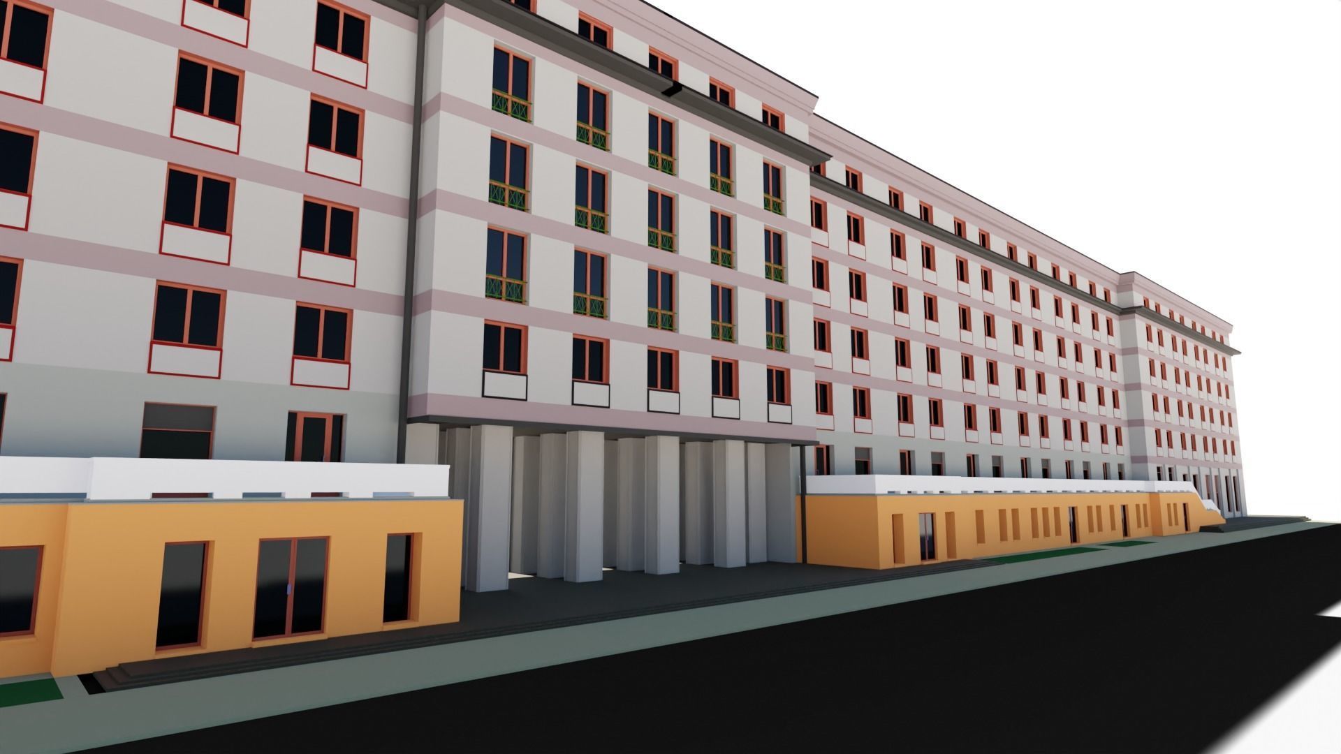 Eastern European Building 009 Low-poly 3D model_12