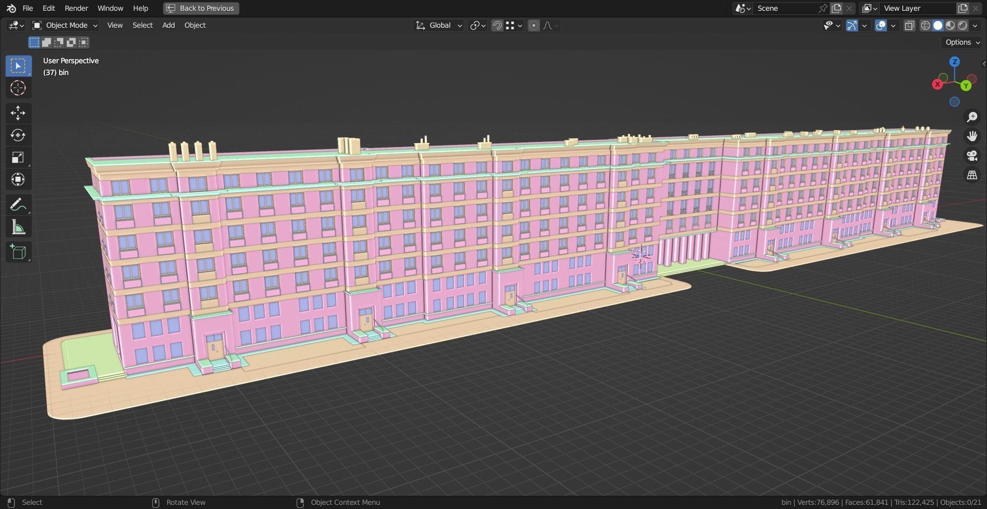 Eastern European Building 009 Low-poly 3D model_9