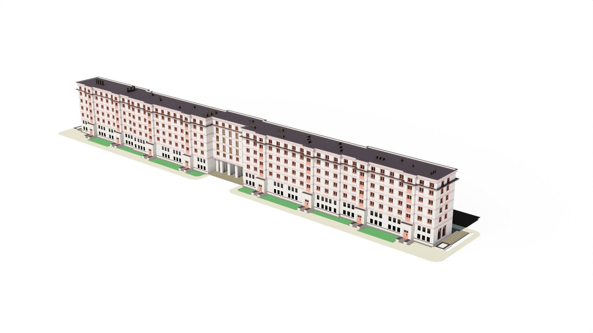 Eastern European Building 009 Low-poly 3D model_6