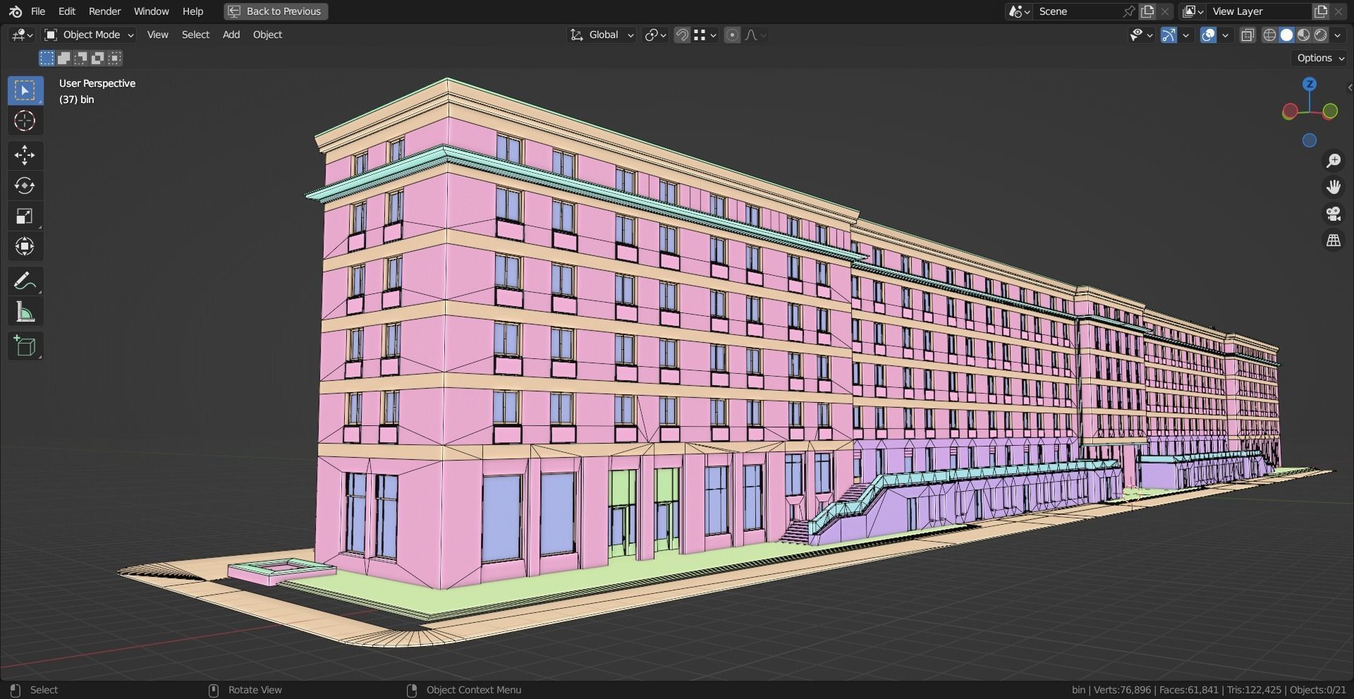 Eastern European Building 009 Low-poly 3D model_16
