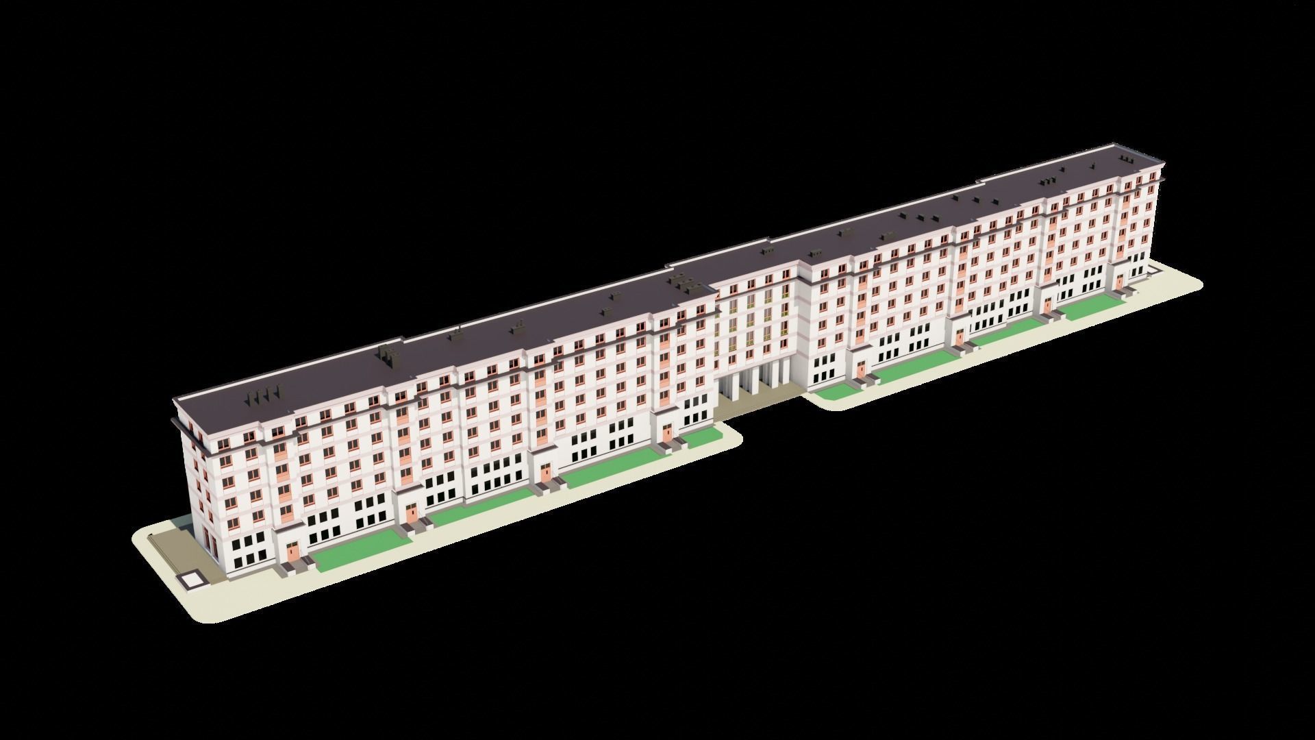 Eastern European Building 009 Low-poly 3D model_17