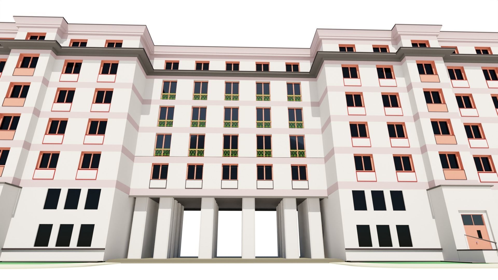 Eastern European Building 009 Low-poly 3D model_29