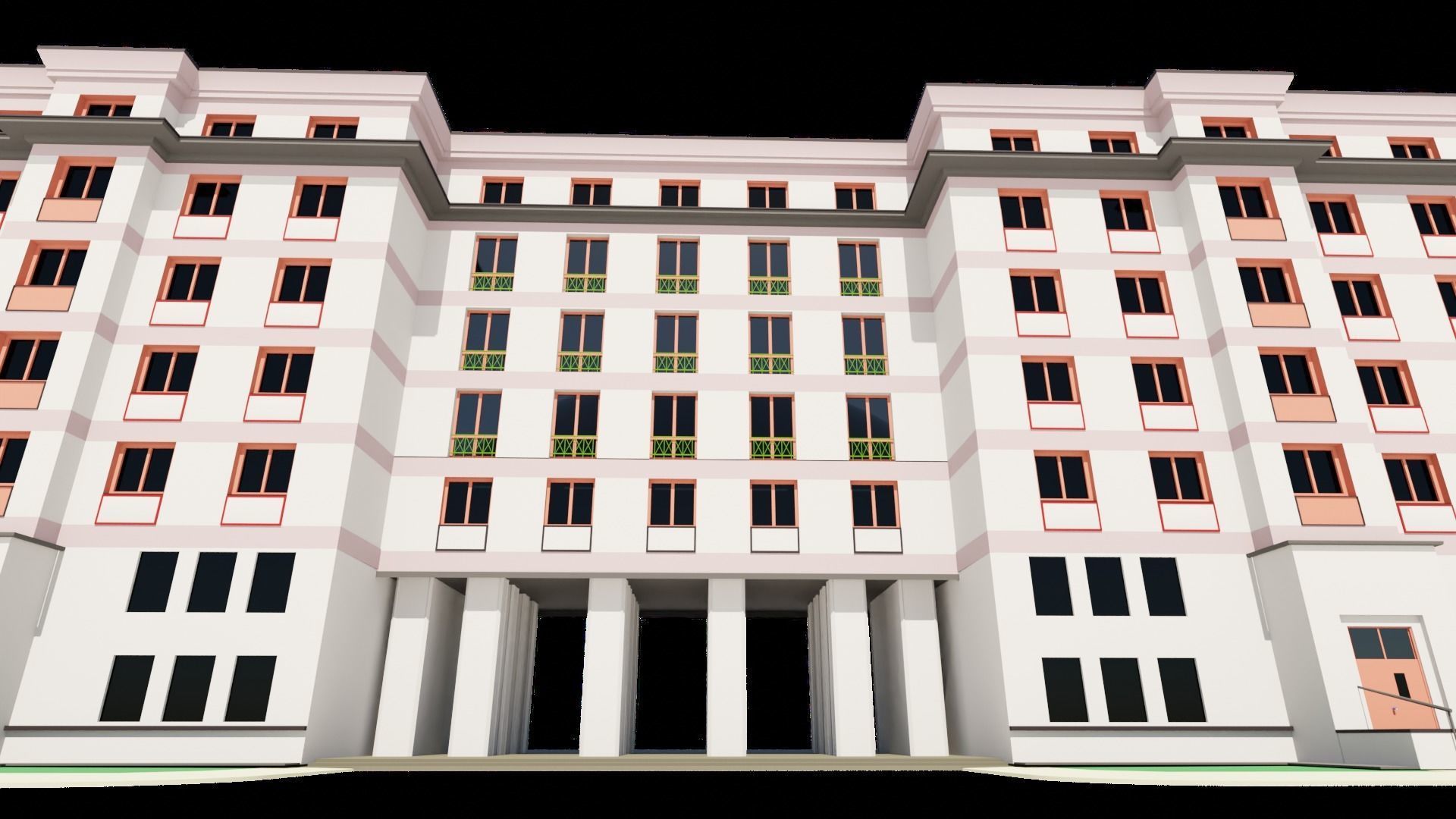 Eastern European Building 009 Low-poly 3D model_30