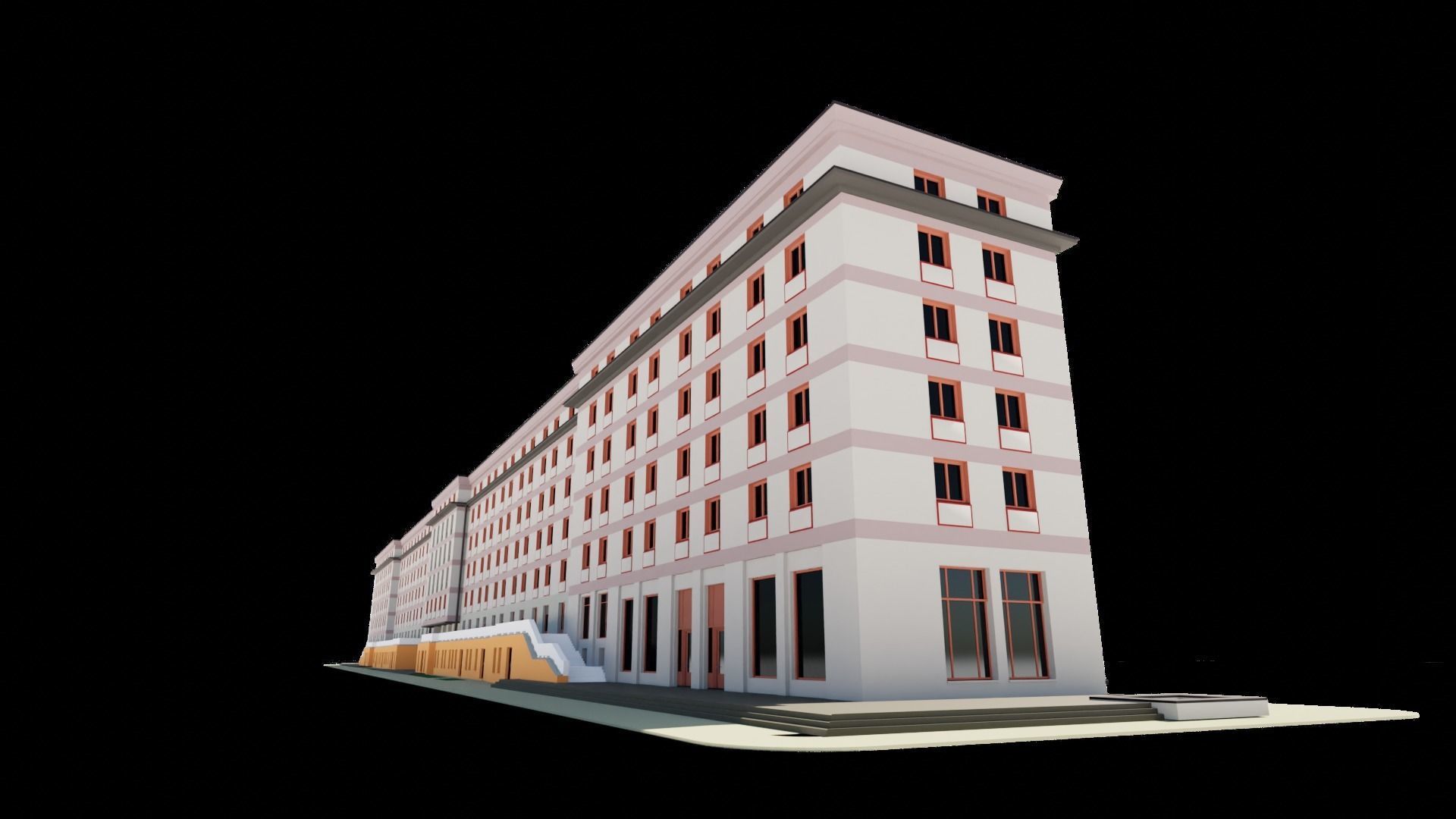 Eastern European Building 009 Low-poly 3D model_26
