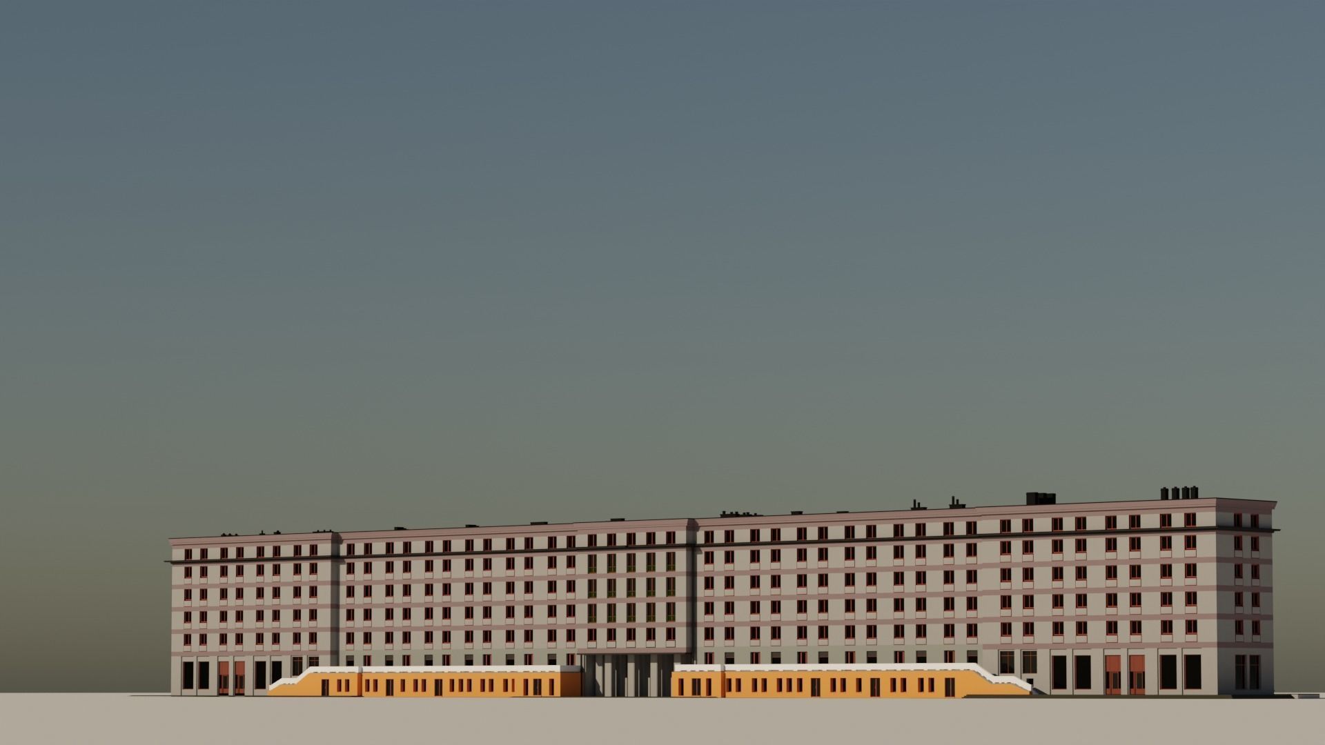 Eastern European Building 009 Low-poly 3D model_3