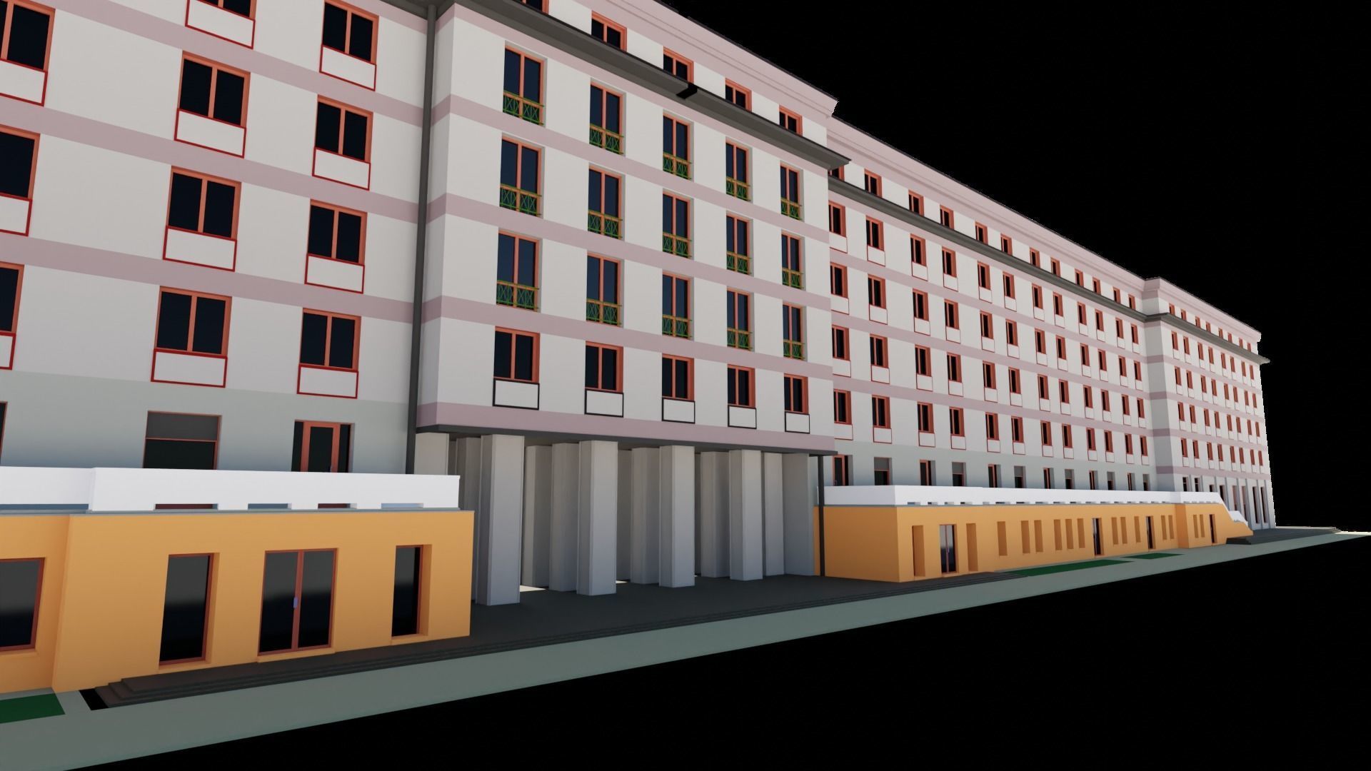 Eastern European Building 009 Low-poly 3D model_27