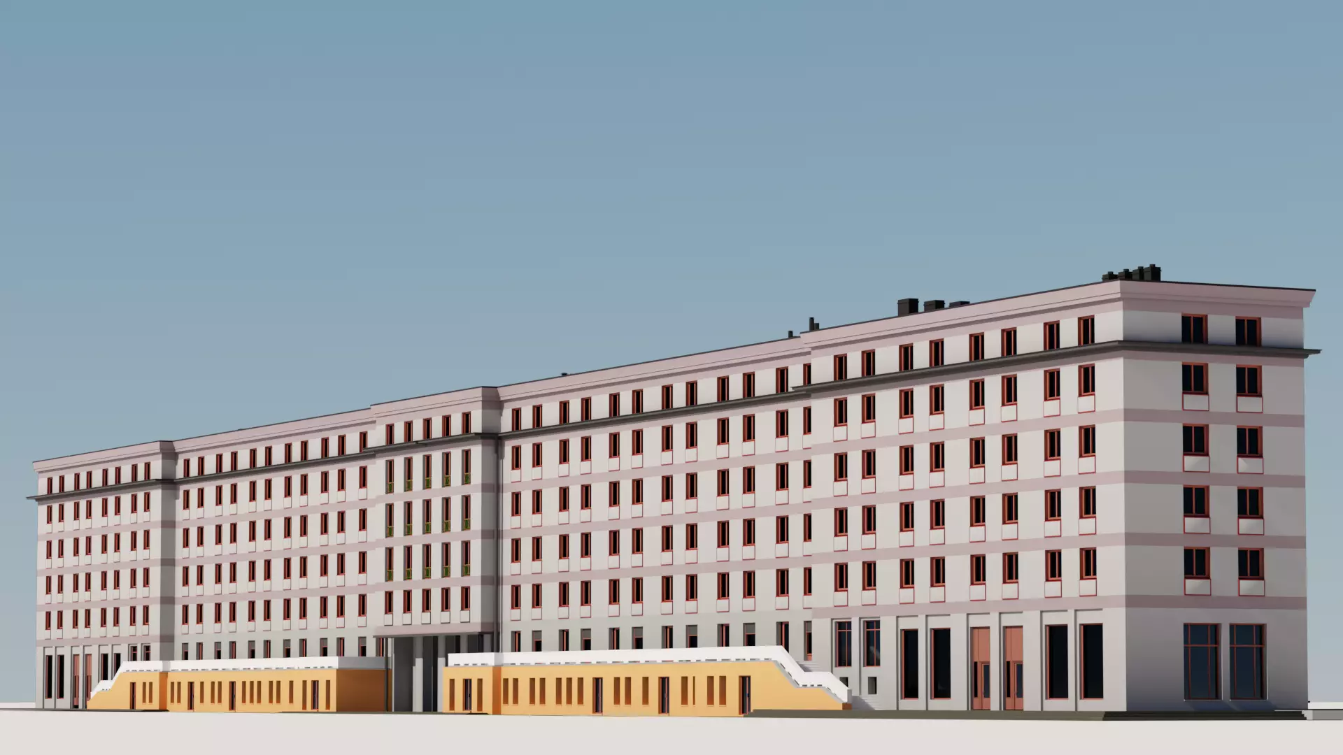 Eastern European Building 009 Low-poly 3D model_0