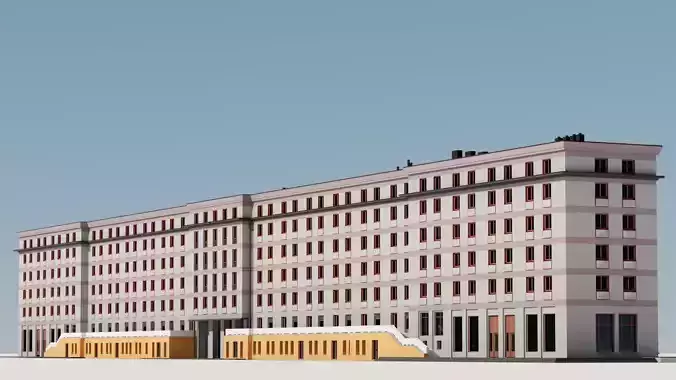 Eastern European Building 009 Low-poly 3D model