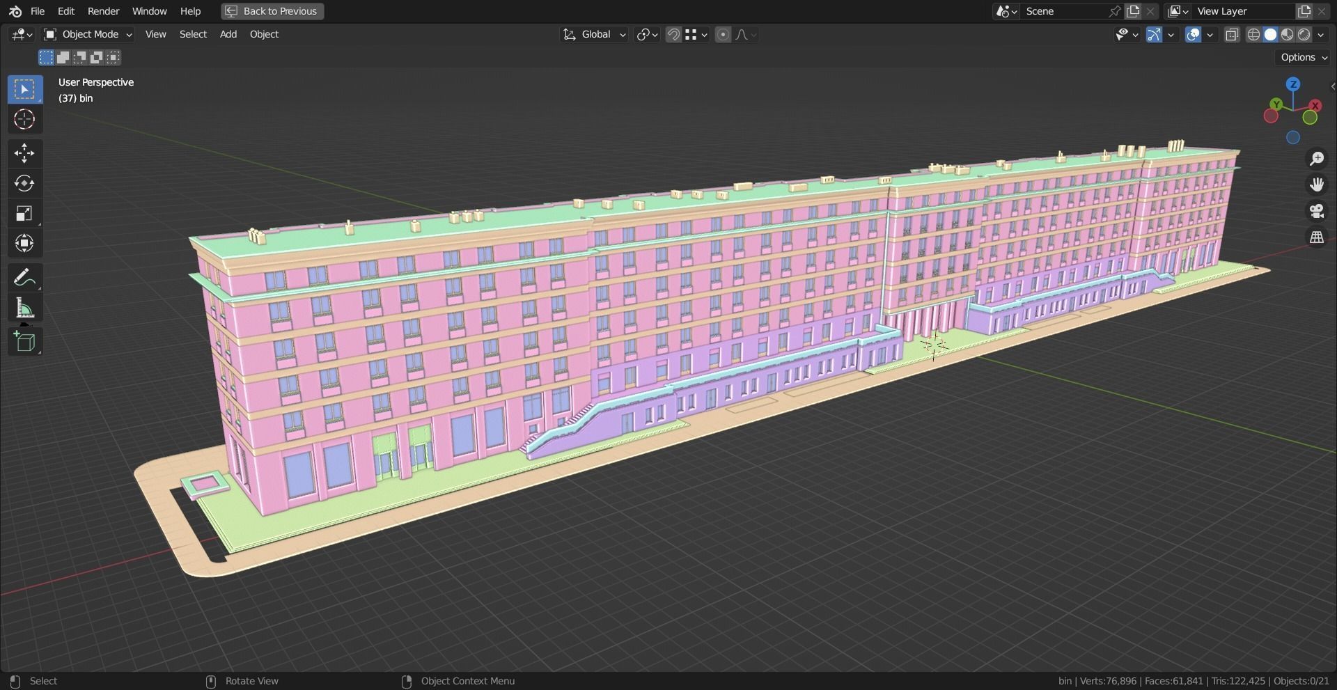 Eastern European Building 009 Low-poly 3D model_15