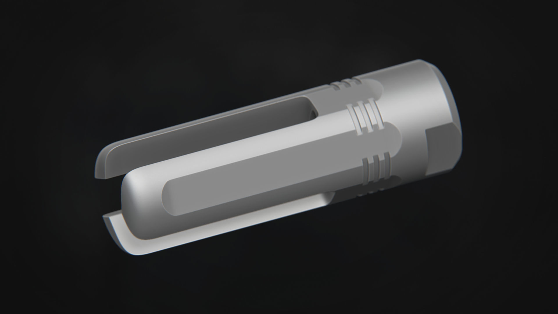 3P Eliminator-556 Flash Hider Low-poly 3D model_8