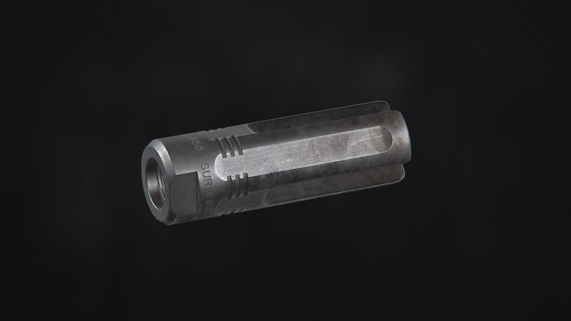 3P Eliminator-556 Flash Hider Low-poly 3D model_2