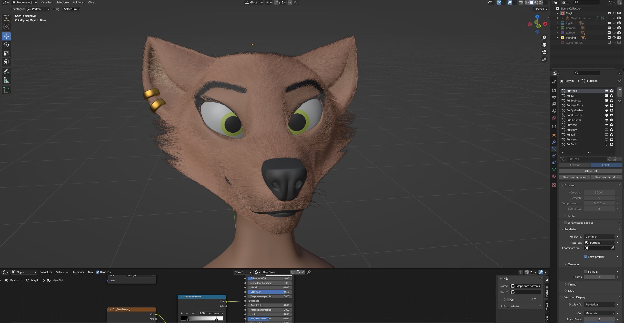 Maylin Anthro Wolf 3D model_107