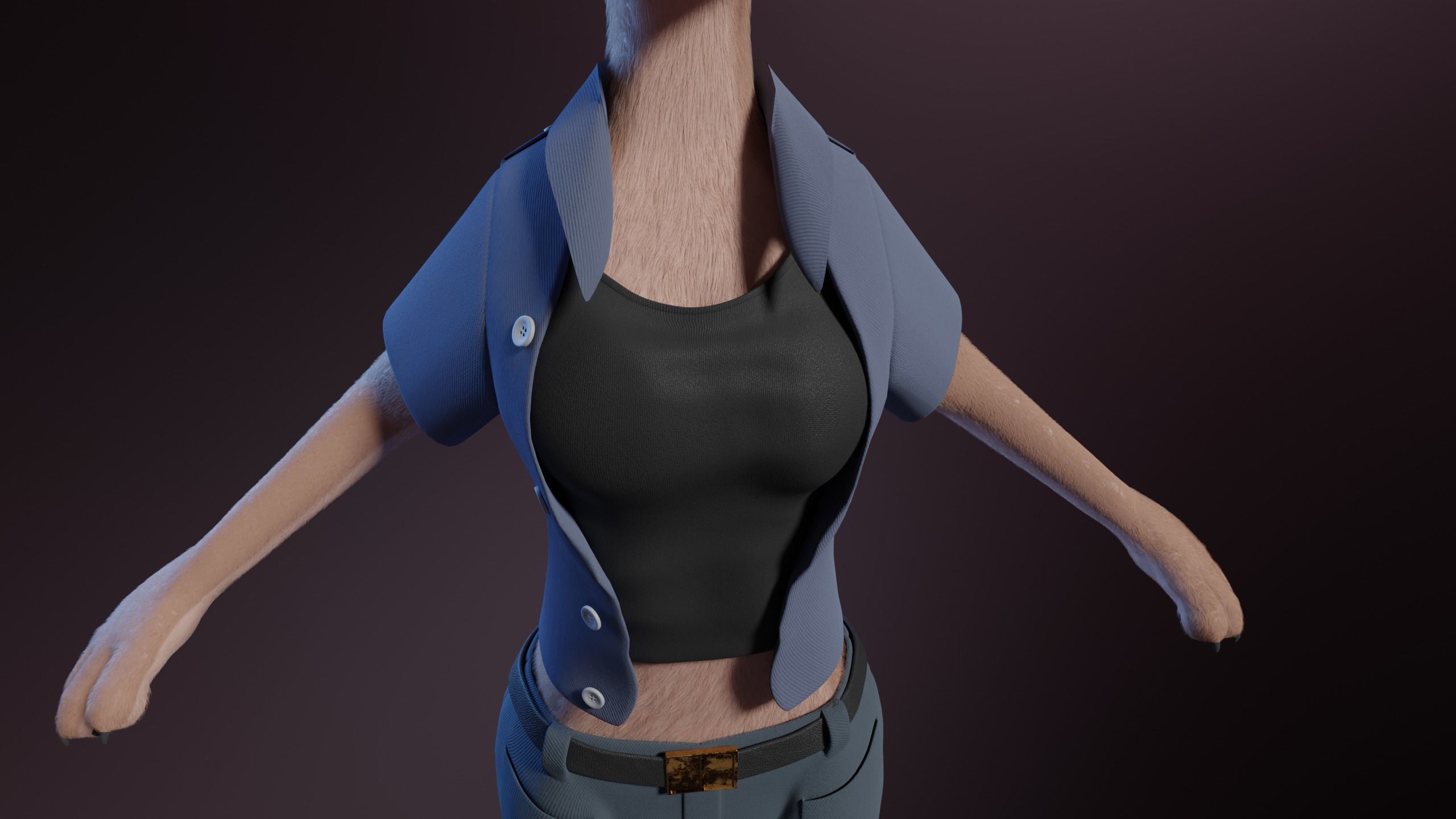 Maylin Anthro Wolf 3D model_32
