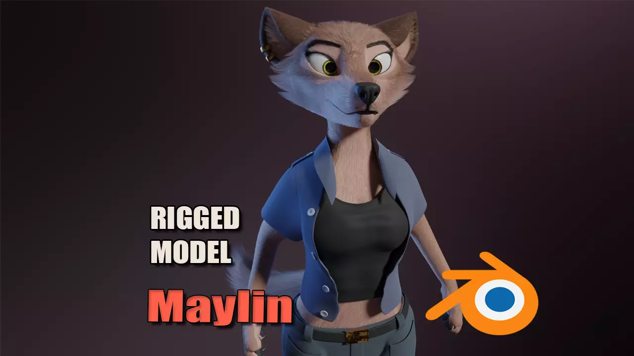 Maylin Anthro Wolf 3D model_0