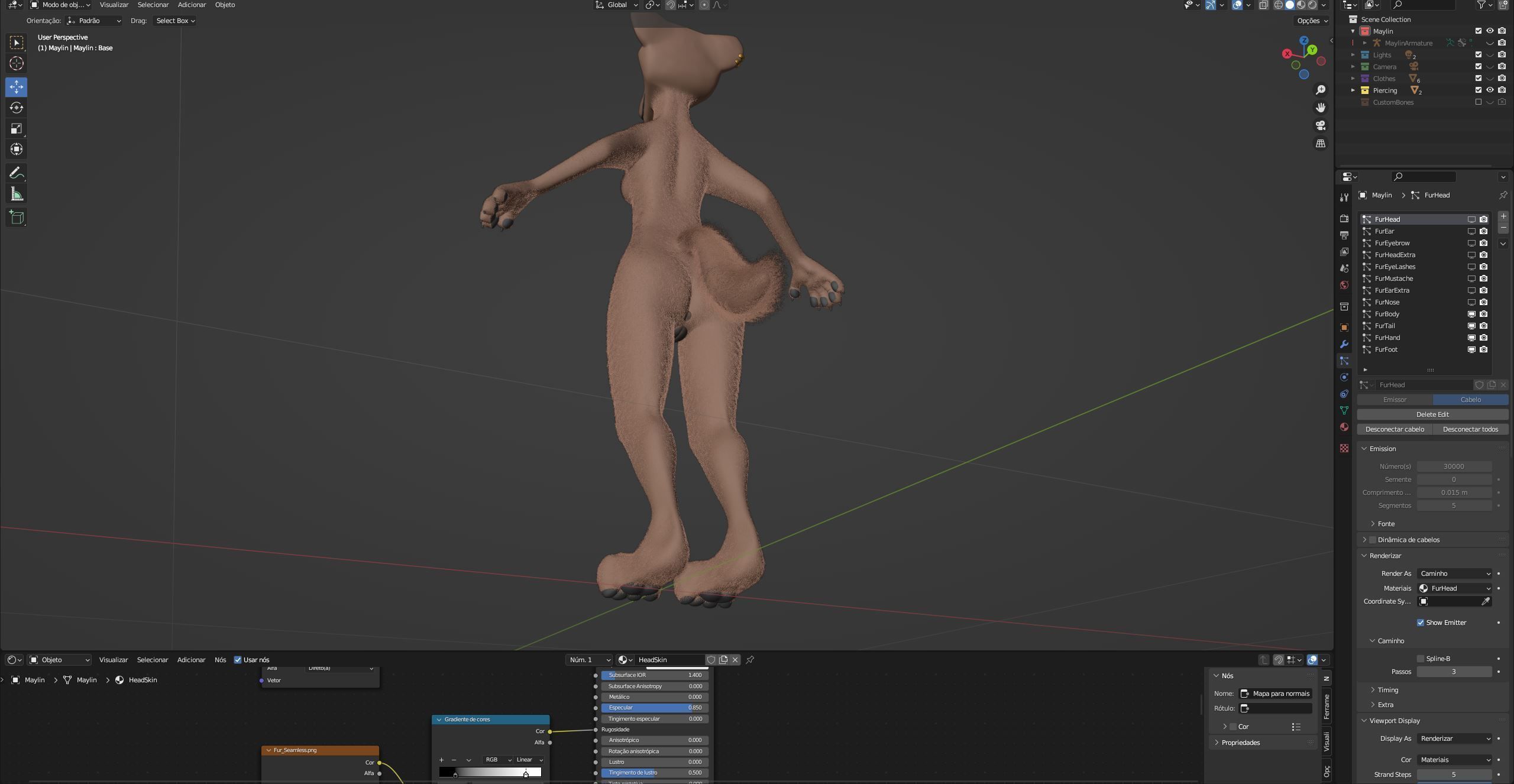 Maylin Anthro Wolf 3D model_110