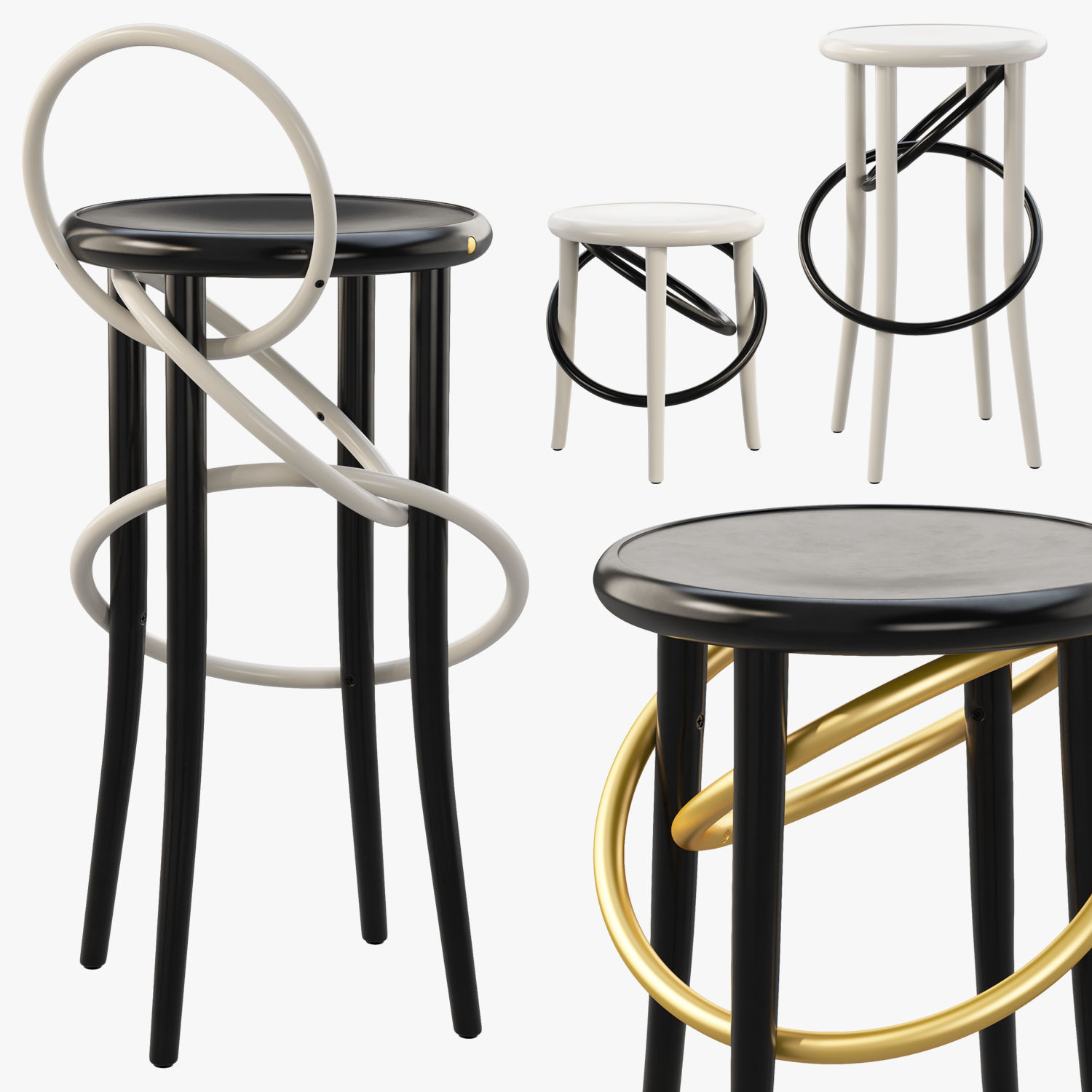 Cirque stools by Martino Gamper 3D model_1